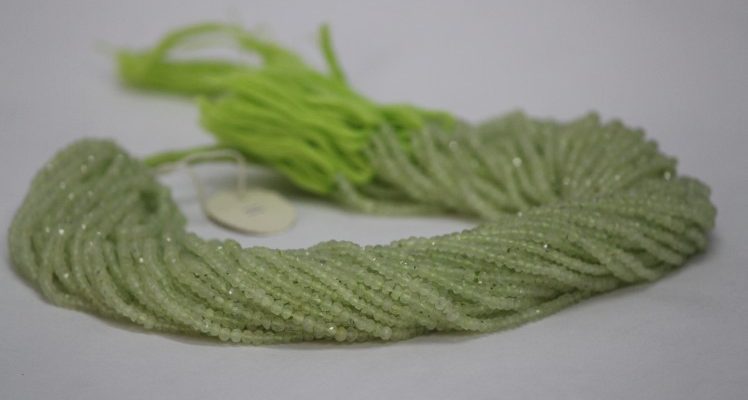 Natural Prehnite Faceted Rondelle Beads 2.5-3.5mm