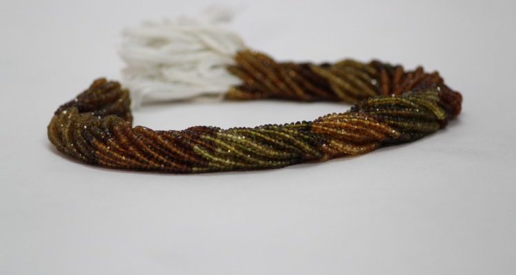 3mm Natural Petro Tourmaline Faceted Rondelle Beads
