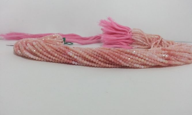 Natural Pink Opal Shaded Faceted Beads Strand 2mm