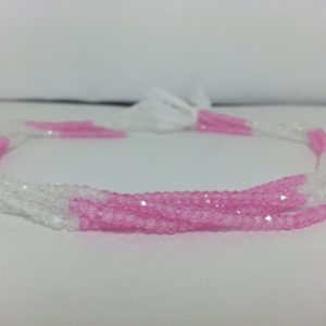 pink white cubic zirconia beads