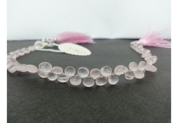 rose quartz heart beads