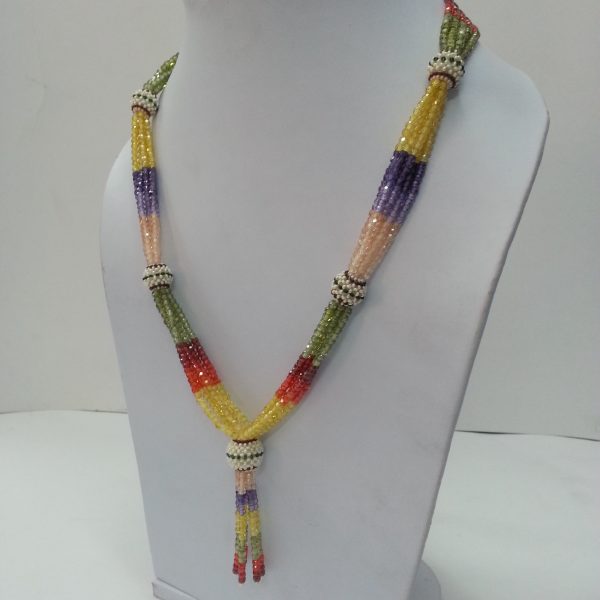 Simulated Multi Colour Murano and Gemstone Glass Beads Necklace Size 47  Inch - 3581623 - TJC