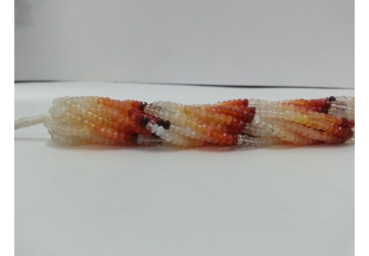 Mexican Opal Beads Rondelles Bright Apricot 3.5-4.5Mm,