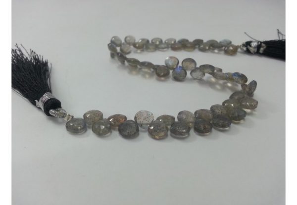labradorite heart beads