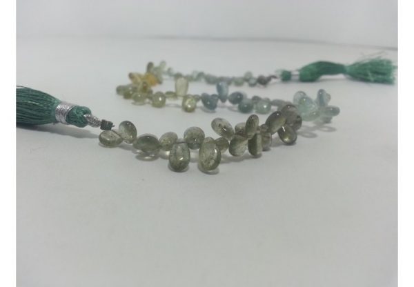 moss aquamarine pear beads