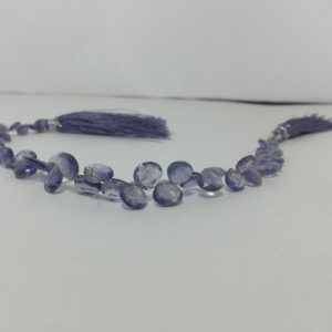 iolite heart beads