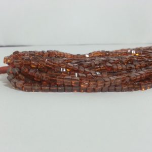 hessonite garnet cube beads