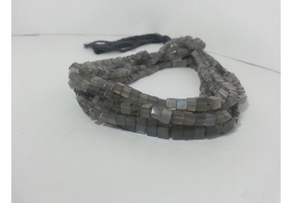 gray moonstone cube beads