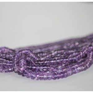 amethyst smooth rondelle beads