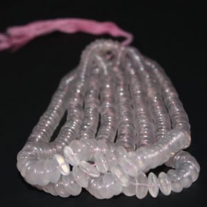 rose quartz saucer beads