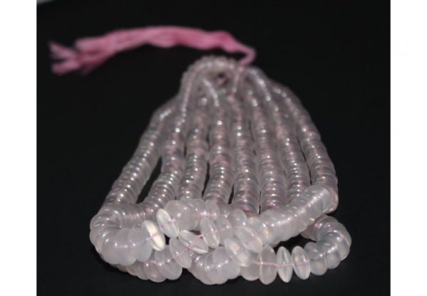 rose quartz saucer beads