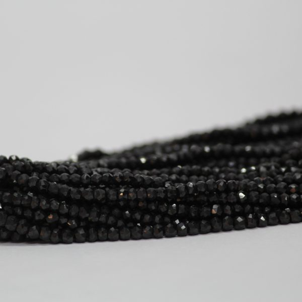 Details about   AAA Black Spinel 3-4mm Stone Faceted Rondelle Beads Beaded Jewelry Long Necklace