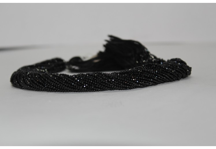 Natural Black Spinel Gemstone 2mm Rondelle Faceted Beads 12.5" 1-5 Loose Strand 
