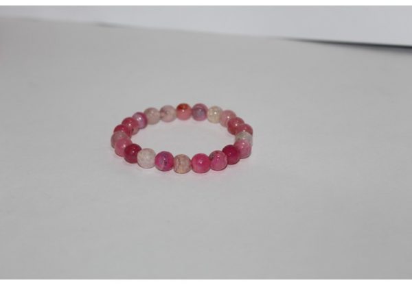 8mm pink agate bracelet