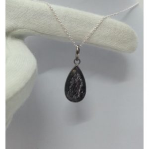 black rutile silver pendant