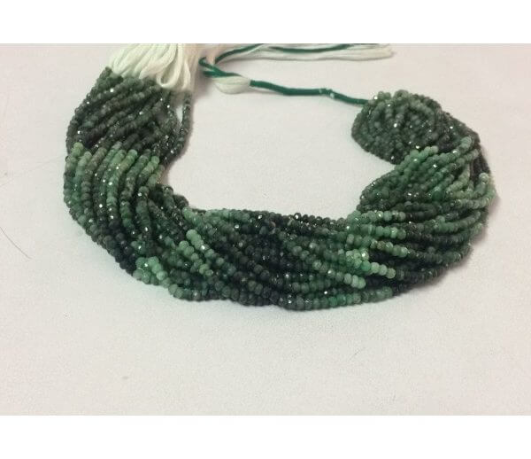 Superb Item At Low Price 16 Inches Strand 2.5-3.5 MM Natural Shaded Emerald Faceted Rondelle Beads SKU#11205 Emerald Beads 34 Cts