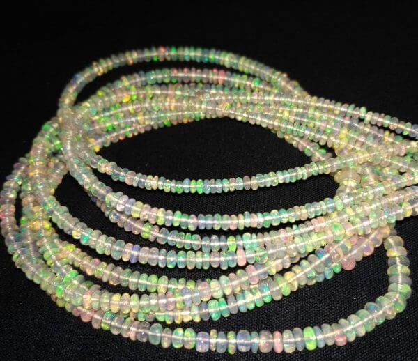 1 Strand Natural Ethiopian Fire Opal Smooth Rondelle Beads NecklaceLOT10 DDL247