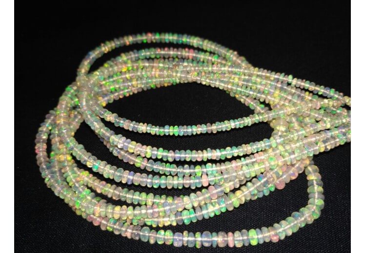 Ethiopian Opal 4MM Faceted Roundel , Length 16 Inch -Black Ethiopian cheapest Opal Faceted Rondelles- AAA Quality Beads