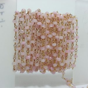 rose quartz rosary chain