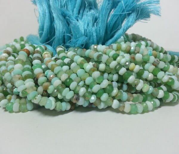 12 strand faceted peruvian opal rondelles