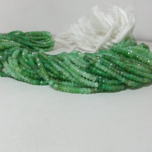 SKU#155365 Total 16 Strands of 13 Inches In The Lot 5-7mm Natural Chrysoprase Gemstone Beads Chrysoprase Faceted Rondelle Shape Beads
