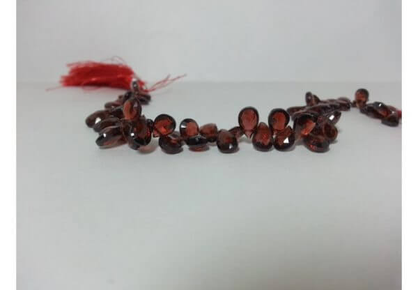 red garnet pear beads