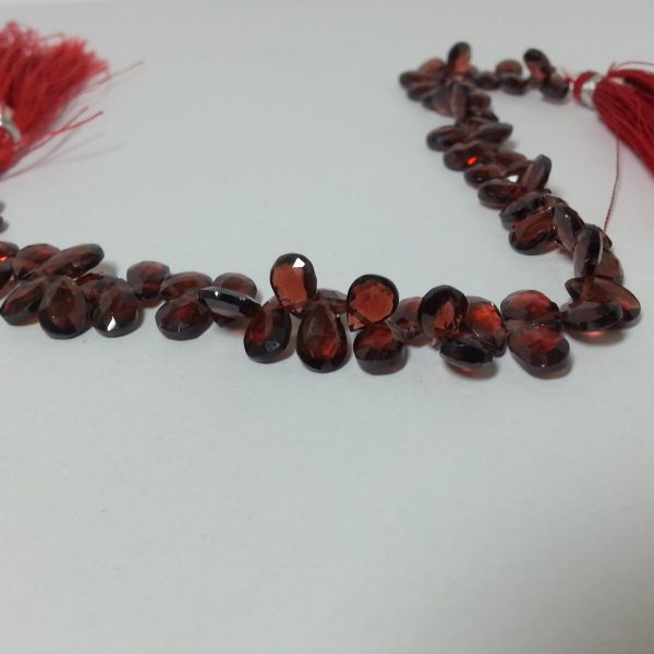 Grossular Garnet Faceted Pear Shape Briolette Beads Jewelry Making 7Strand 15Beads..b714 AAA Quality 7.50\u00d710-8\u00d713 mm