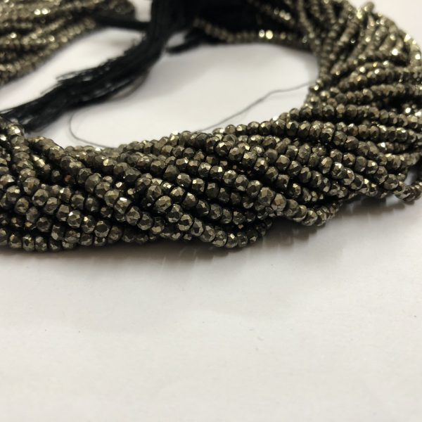 Details about   925 Silve Lock  Pyrite Gemstone 3-4 MM Rondelle Beads Faceted 16To36 "  Necklace 